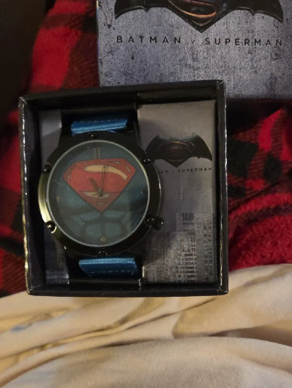 Superman Logo Blue Strap Wristwatch - Licensed Character Design